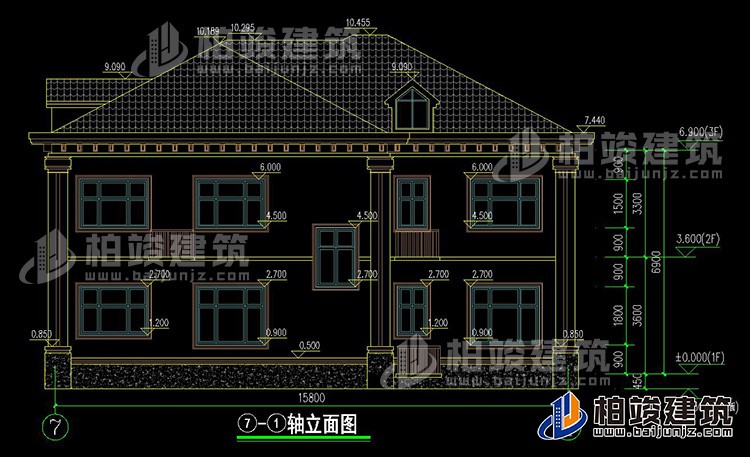 背立面图